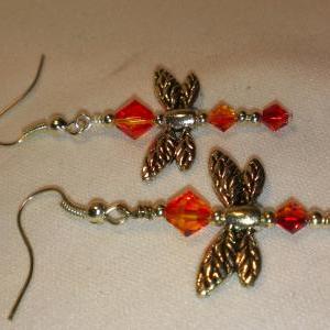 Fire Fly Dragon Swarovski Earrings