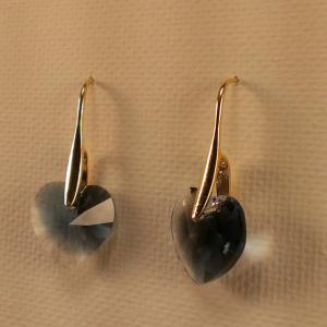 Glacier Heart Swarovski And Gold Earrings