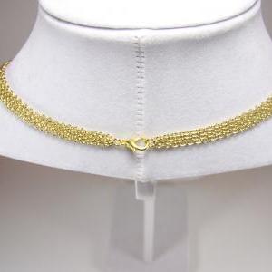 Gold On Gold 4 Chain Swarovski Necklace