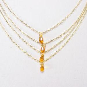Gold On Gold 4 Chain Swarovski Necklace