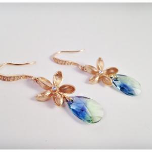 Golden Daisy Swarovski Earrings