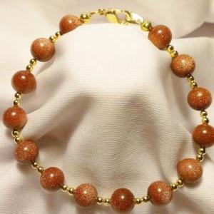 Gold Stone And Gold Bracelet