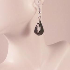 Black Helix Genuine Swarovski Crystal Earrings