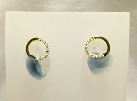 Circle Of Love Swarovski Crystal And Gold Cz Earrings
